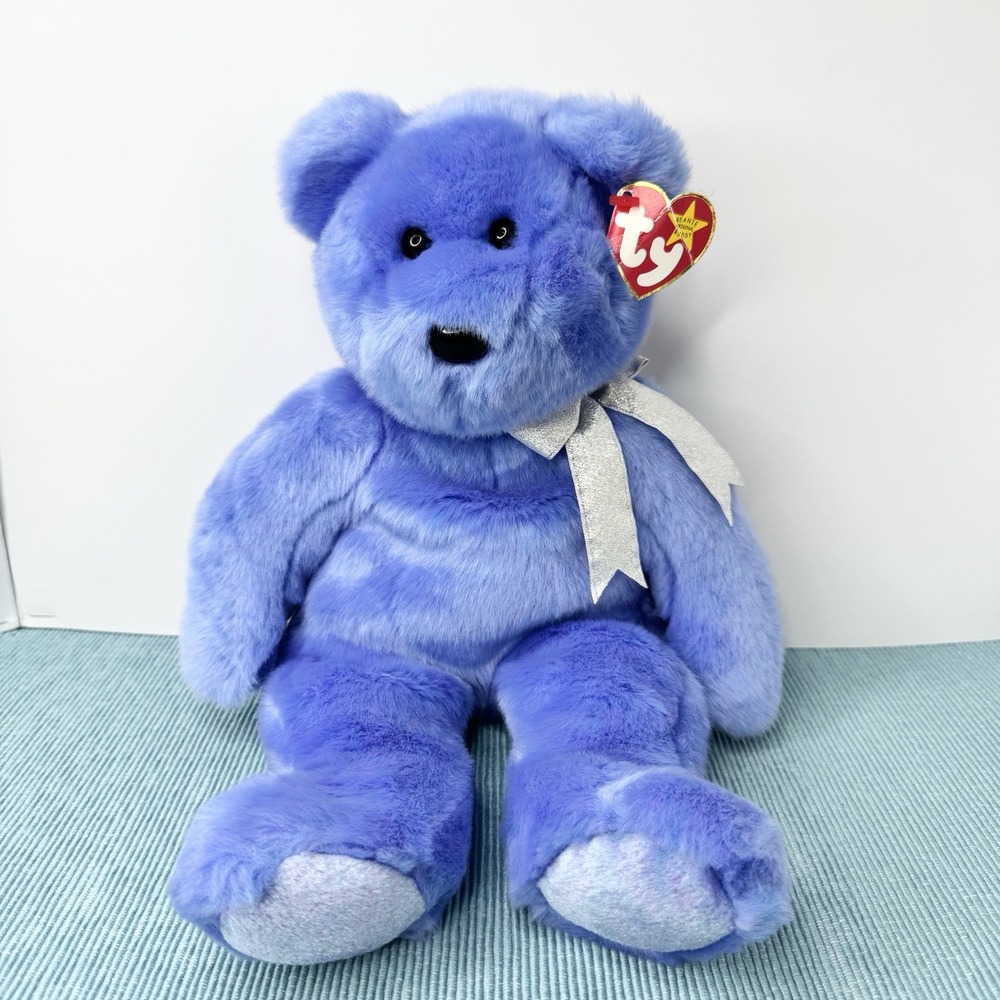 Ty Beanie Buddy 1999 Clubby II Blue Bear Plush Large 14"